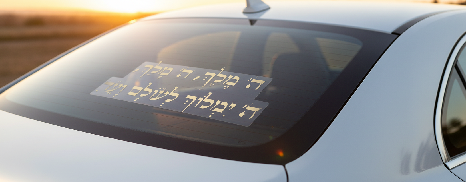 מדבקת ה׳ מלך לרכב - בגודל אמיתי
