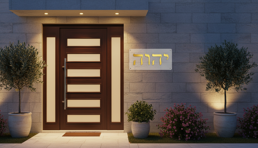 מדבקת שם הוויה בכניסה לבית